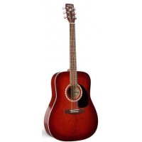 A&L 13982 + Case акустическая гитара, цвет бордовый, с кейсом