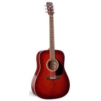 A&L 23646 электроакустическая гитара, цвет бордовый, с кейсом